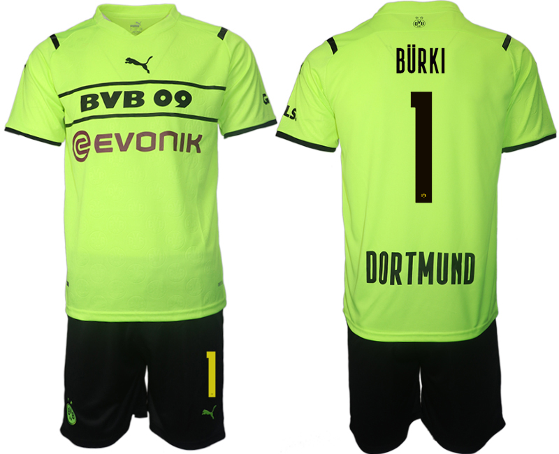 Men 2021-2022 Club Borussia Dortmund Cup green #1 Soccer Jersey